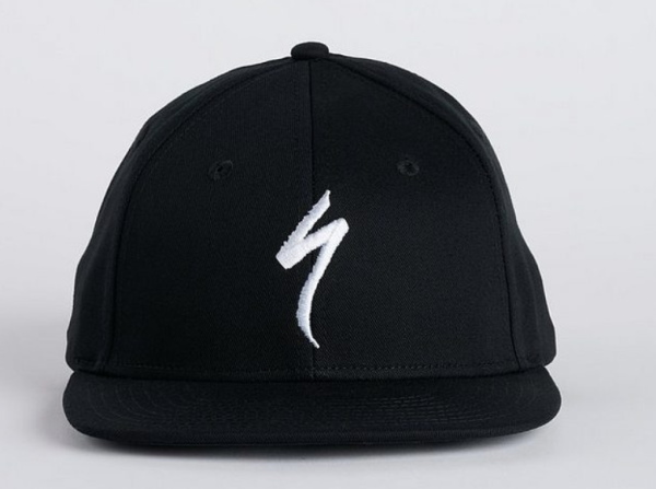 Specialized flat brim hat blk wht  osfa