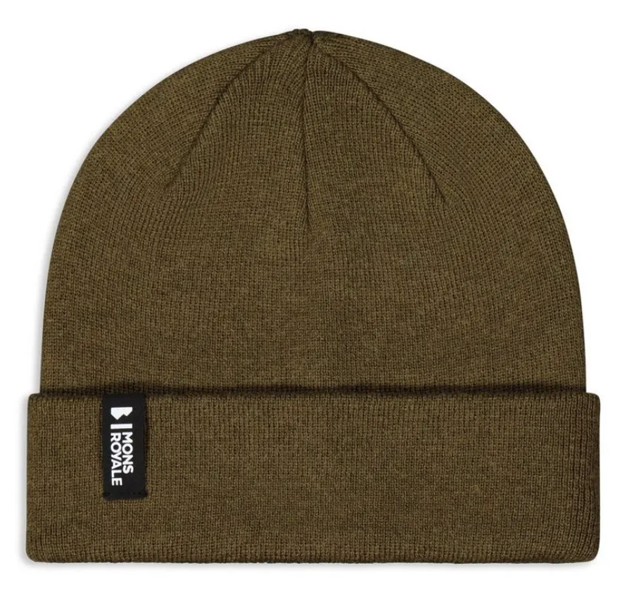 Mons Royale unisex mccloud merino beanie lichen - OS