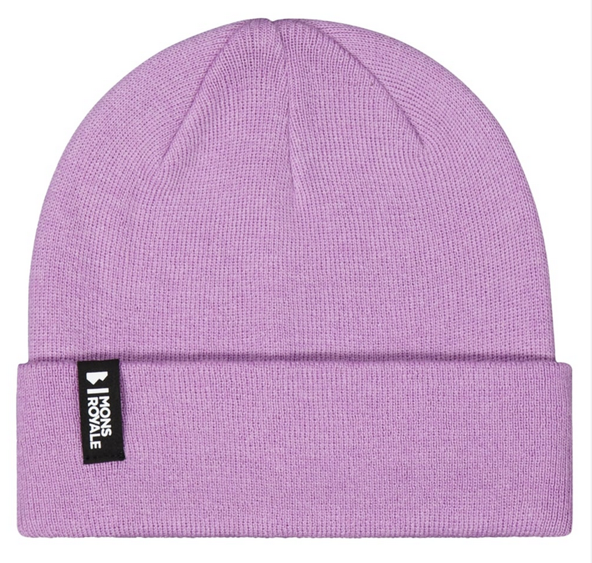 Mons Royale unisex mccloud merino beanie orchid - OS