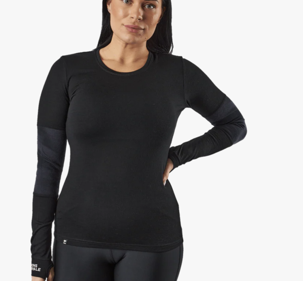 Mons Royale wmn cornice ls black/motion