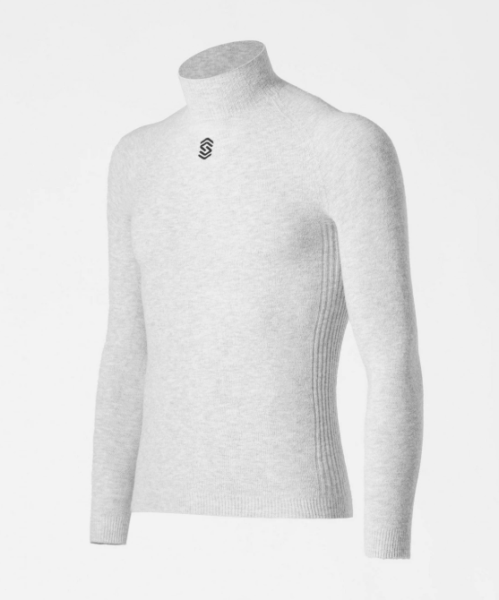 silverskin unisex stay x warm long sleeve high neck pearl grey