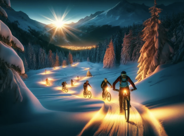 bikelocal full moon bike adventure on snow with dinner (1/4 pax)