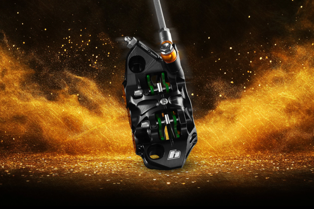 Hope Bremse EVO V6TiMono Edition Stahlflex schwarz/gold