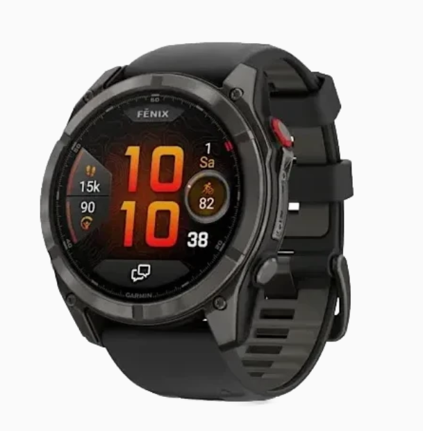Garmin fēnix® 8 Pro – 51 mm, AMOLED, Sapphire, Schwarz/Titan Carbongrau DLC Titan mit QuickFit®-Silikon-Armband 26 mm